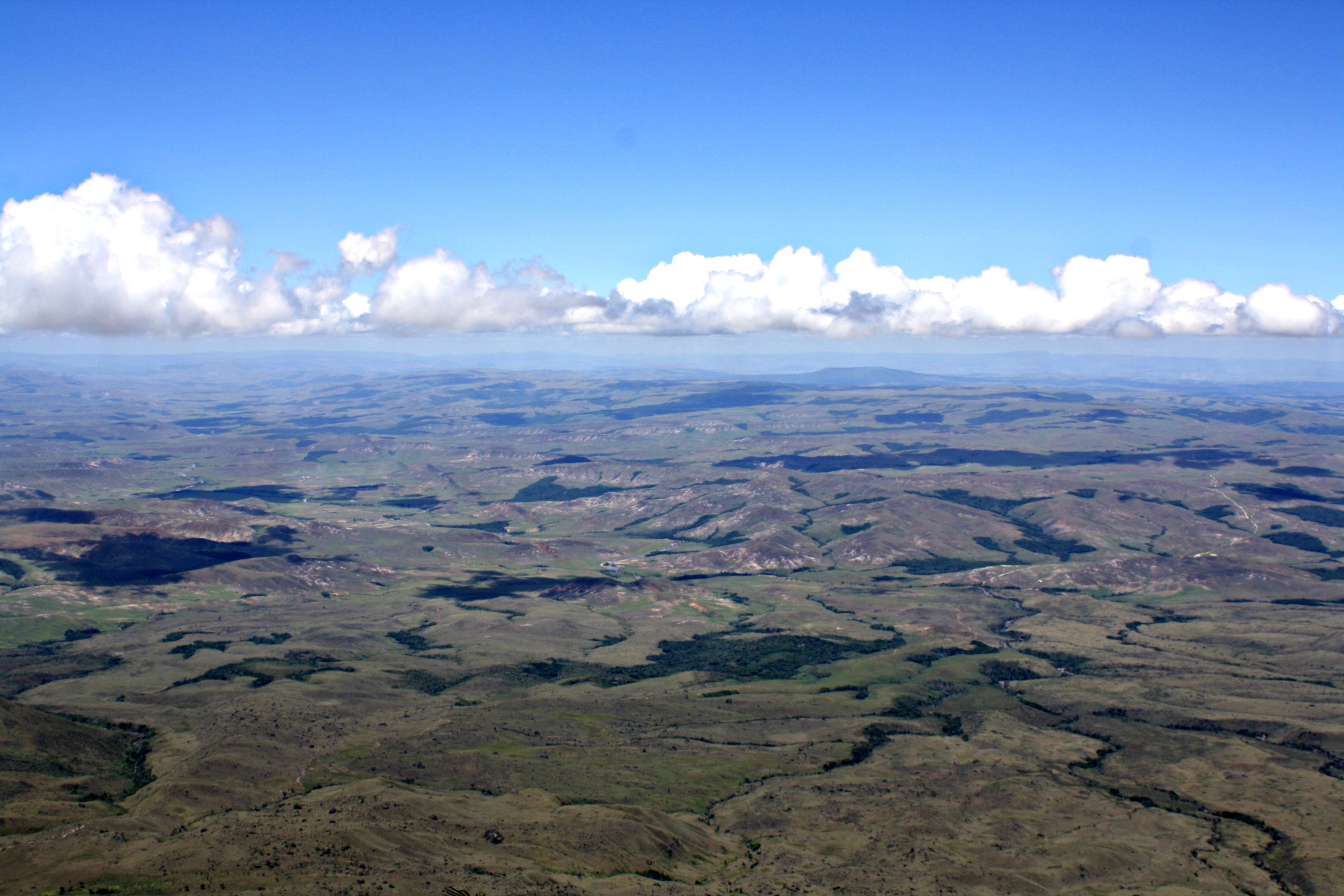 View of La Gran Sabana during the climb on Mount Roraima